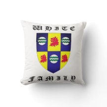 Coussin blanc de descendants de famille (bouclier