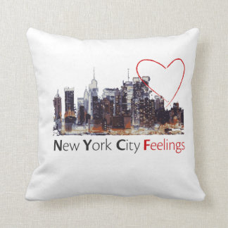 Coussin blanc de New York City