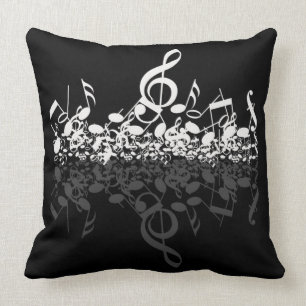 Coussin blanc de notes de musique de rien mais de