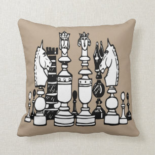 Coussin blanc de Taupe de noir de coussin de déco