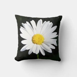 Coussin blanc enorme de fleur de marguerite de