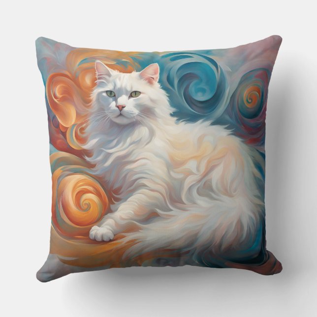 Coussin Blanc Fabulous Kitty (Verso)
