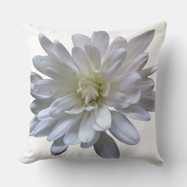 Coussin Blanc floral blanc marguerite blanc maman blanche  (Recto)