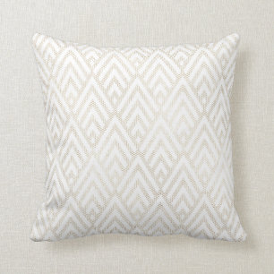 Coussin Blanc géométrique tribal net sensible d'art déc