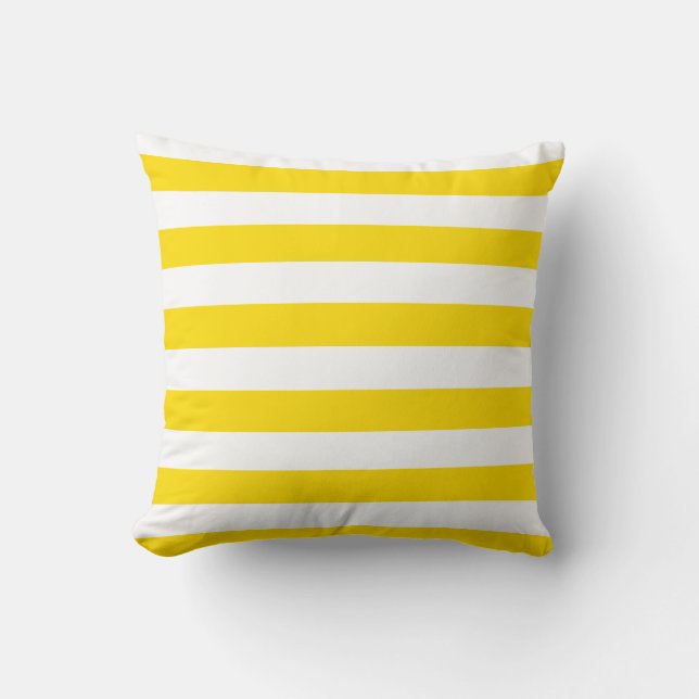 Coussin Blanc Jaune Grandes Tissus Moderne Style Coton (Recto)