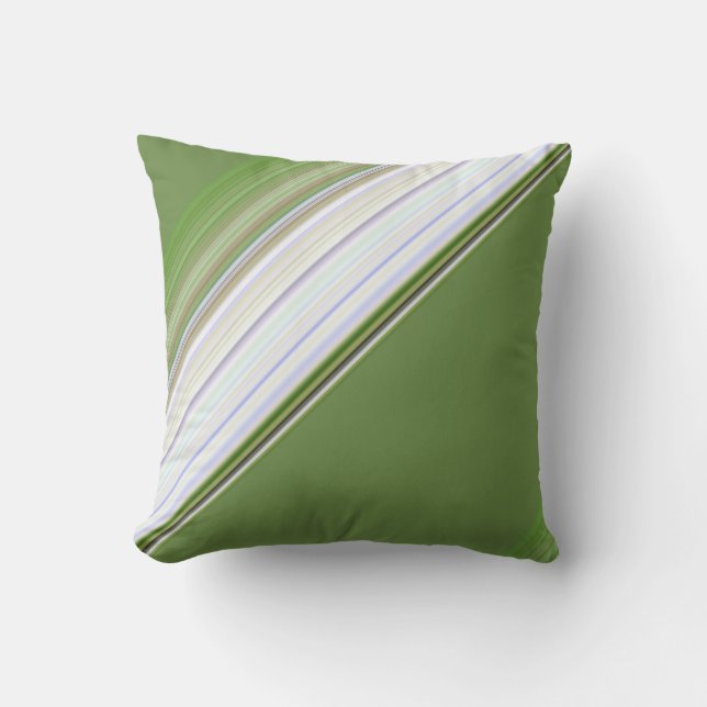 Coussin Blanc moderne sur bande verte (Recto)