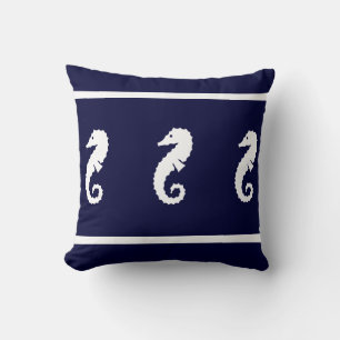 Coussin Blanc moyen sur mer marine HORSE vie côtière