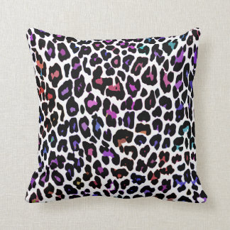 Coussin Blanc multicolore de léopard