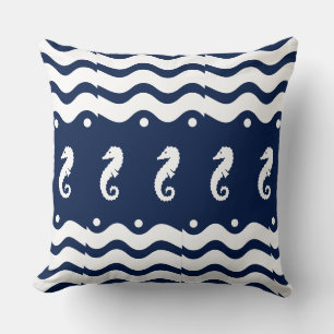Coussin blanc sur marine SEA HORSE vie côtière
