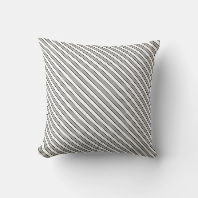 Coussin Blancs et Gris avec lignes noires minces (Recto)