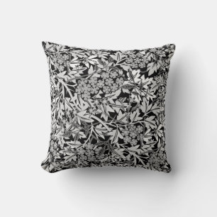 Coussin Blancs noirs et gris élégants motifs floraux