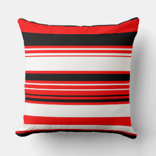 Coussin Blancs rouges et noirs