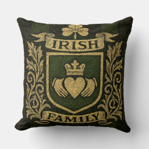 Coussin Blason de Famille Irlandaise Claddagh Fête de la S