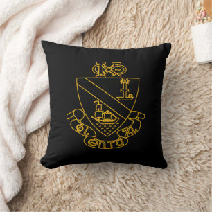 Coussin Blason de Phi Chi Theta   Or et Noir