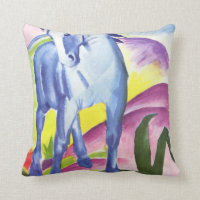 Blaues Pferd I par Franz Marc Throw Pillow