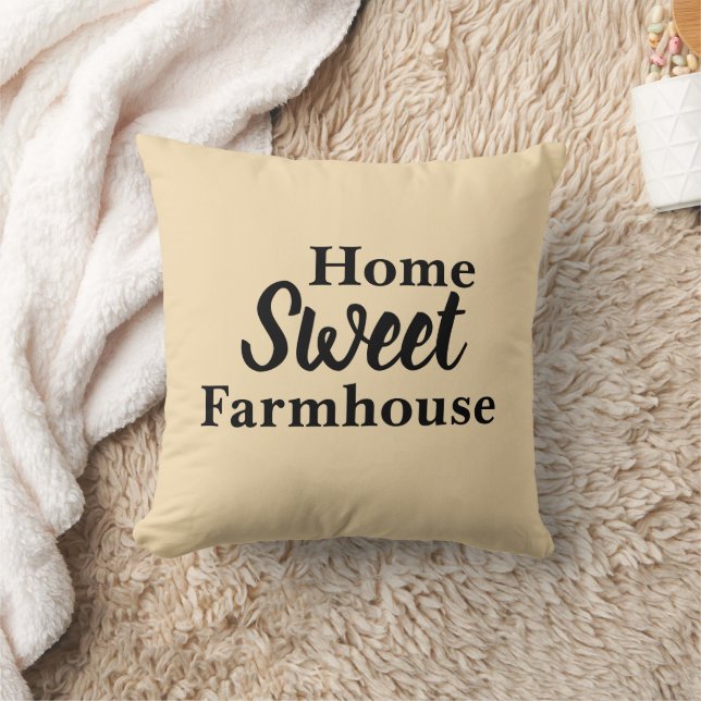 Coussin Blé Couleur "Home Sweet Farmhouse" Jeu d'oreiller (Couverture)