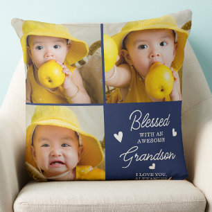 Coussin Blessé Grand-Parents Personnalisé Moderne 3 Photo 
