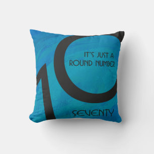 Coussin Bleu 70 Décennie Anniversaire