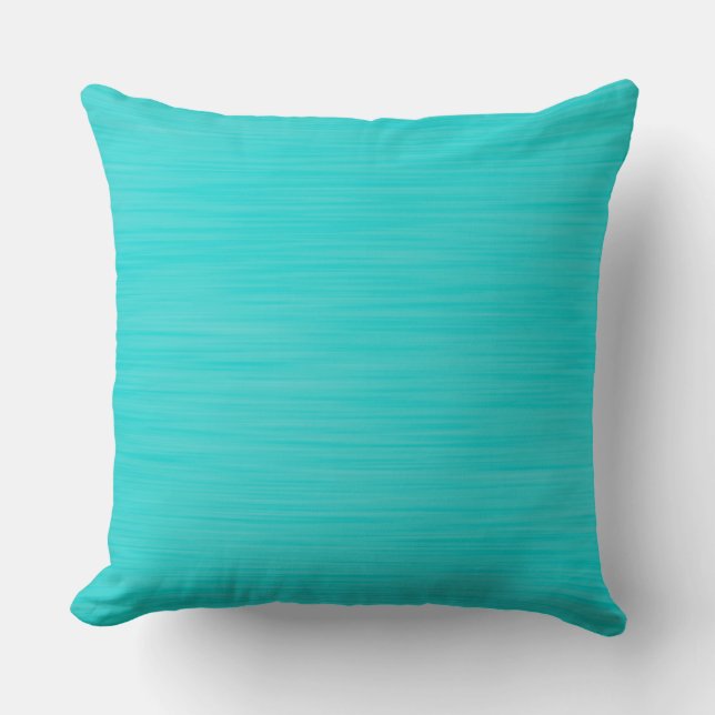 Coussin Bleu Aqua Peint À La Main (Recto)