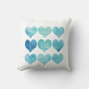 Coussin Bleu Aquarelle Arts for Heart Heart Health Clipa