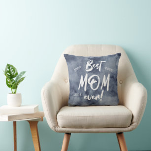 Coussin Bleu Aquarelle Splash Meilleure Maman Fête des Mèr