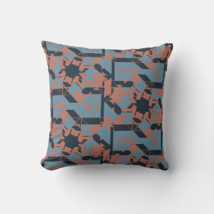 Coussin Bleu ardoise rouille marine Méditerranée mosaïque 