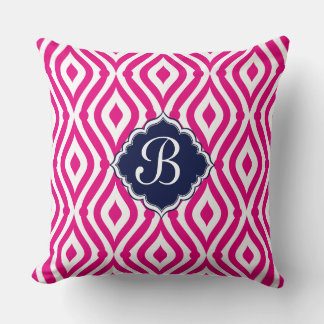 Coussin Bleu blanc et rose Teardrop Motif géométrique