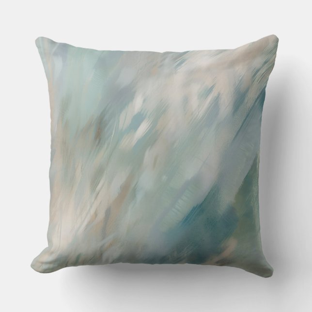 Coussin Bleu bleu doux Beige Abstrait Impression (Recto)