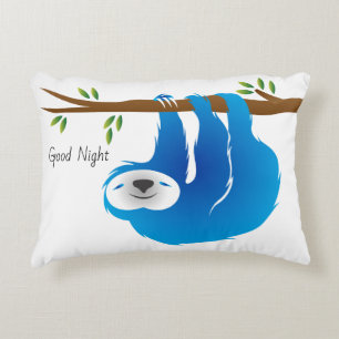 Coussin bleu bonjour de bonne nuit de paresse