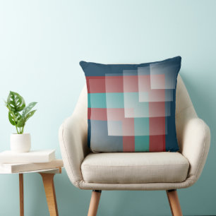 Coussin bleu bordeaux turquoise
