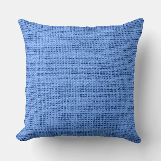Coussin Bleu Burlap Lin Russe Jute (Recto)
