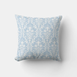 Coussin Bleu clair et blanc Damas florale 4