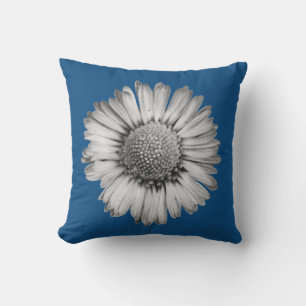 Coussin Bleu classique en noir et blanc