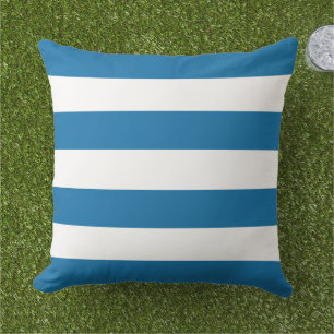 Coussin Bleu Cobalte classique simple bandes horizontales