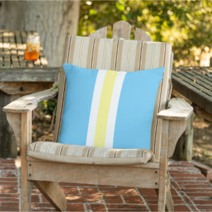 Coussin Bleu de Cabane d'Aqua jaune