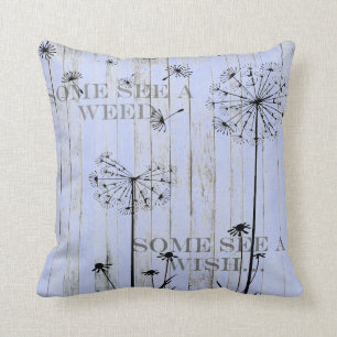 Coussin bleu de carreau de pissenlit de sérénité