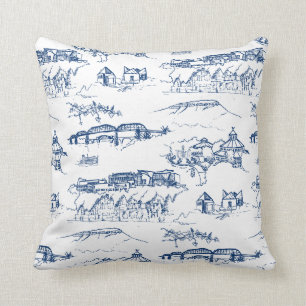 Coussin Bleu de Chattanooga Toile