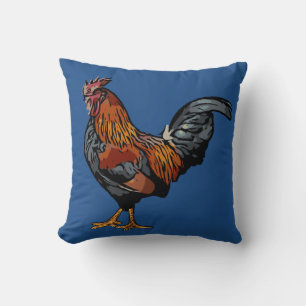 Coussin bleu de coq