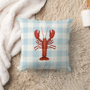 Coussin Bleu de homard En vichy vérifier le littoral