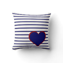 Bleu de la Marine sur blanc avec Marine/Coeur Roug