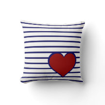 Bleu de la Marine sur blanc avec Marine/Coeur Roug
