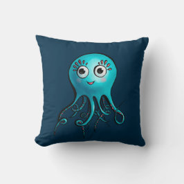 Coussin Bleu de la pieuvre mûre Cartographie animal marin