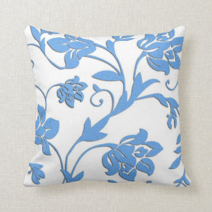 Coussin bleu de MoJo de motif de bleuet français