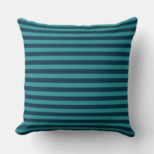 Coussin Bleu de Prusse et Rayures Sarcelle