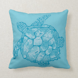 Coussin bleu de tortue de mer de batik