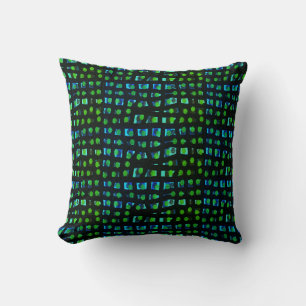 Coussin Bleu décoratif et vert olive