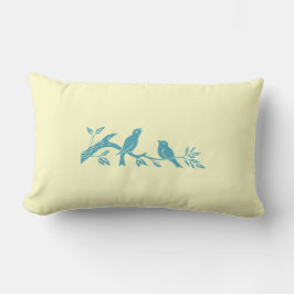 Coussin bleu d'oiseaux