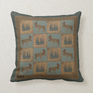 Coussin bleu d'orignaux de Taureau