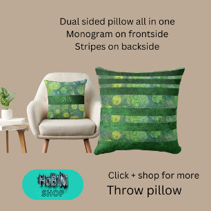 Coussin bleu double face vert abstrait multicolore