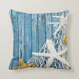 Coussin Bleu en bois | de plage de fabrication d'étoiles